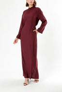 Burgundy Zip detail dress 93482