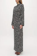 Black Beige Zip detail dress 93482