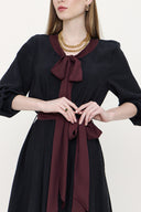 Black Button detail dress 93486