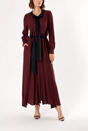 Burgundy Button detail dress 93486
