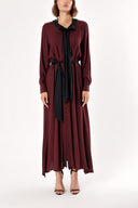Burgundy Button detail dress 93486