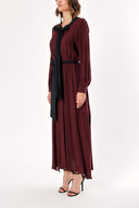 Burgundy Button detail dress 93486