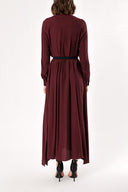 Burgundy Button detail dress 93486