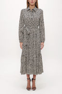 Black Pleated wide cut dress 93489