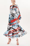 Red Black Wide cut dress 93492