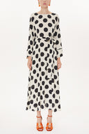 Ecru Black Wide cut dress 93492