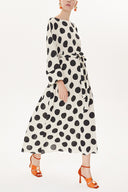 Ecru Black Wide cut dress 93492