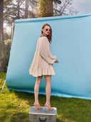 Beige Pleated mini dress  93508