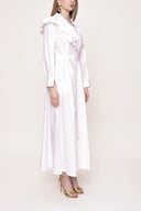 White Ruffled neck shirt dress 93510