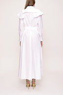 White Ruffled neck shirt dress 93510