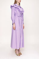 Lilac Ruffled neck shirt dress 93510
