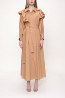 Camel Hair Ruffled neck shirt dress 93510