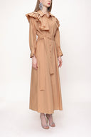 Camel Hair Ruffled neck shirt dress 93510