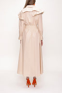 Beige Ruffled neck shirt dress 93510