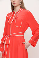 Red Binding shirt  dress  93529