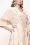Beige Wrap-over  dress  93540