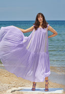 Lilac Laced sleeveless maxi dress 93544