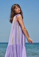 Lilac Laced sleeveless maxi dress 93544