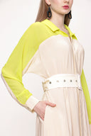 Beige Yellow Shirt dress 93550