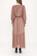 Patterned Elastic waist shirt dress 93553