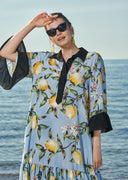 Patterned Pleated wide cut dress 93556