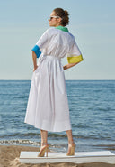 White Wide cut shirt dress 93561