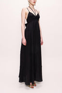 Black V neck sleeveless dress 93563