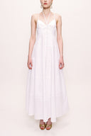 White V neck sleeveless dress 93563