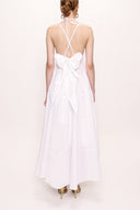 White V neck sleeveless dress 93563
