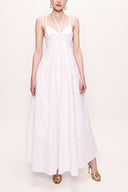 White V neck sleeveless dress 93563