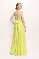 Yellow V neck sleeveless dress 93563