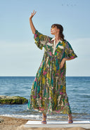 Patterned Chiffon maxi dress 93568