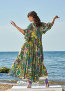 Patterned Chiffon maxi dress 93568