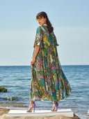 Patterned Chiffon maxi dress 93568