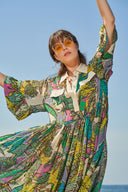 Patterned Chiffon maxi dress 93568