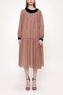 Patterned Pleated loose-fitting dress 93701
