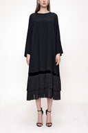Black Stone Pleated loose fit dress 93703