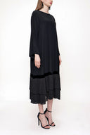 Black Stone Pleated loose fit dress 93703