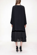 Black Stone Pleated loose fit dress 93703