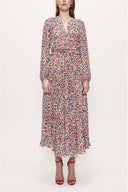 Ecru ruffled sleeveless dress 93713