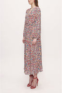 Ecru ruffled sleeveless dress 93713