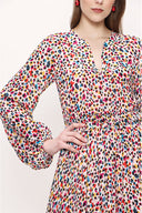 Ecru ruffled sleeveless dress 93713