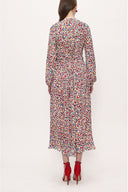 Ecru ruffled sleeveless dress 93713