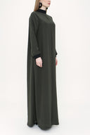 Khaki Ribbed loose fit dress 93715