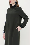 Khaki Ribbed loose fit dress 93715