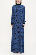 Blue Black Ribbed loose fit dress 93715