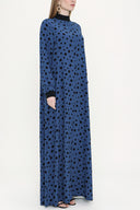 Blue Black Ribbed loose fit dress 93715