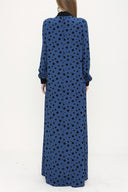 Blue Black Ribbed loose fit dress 93715