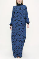 Blue Black Ribbed loose fit dress 93715