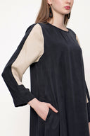 Ecru Black Midi dress 93721